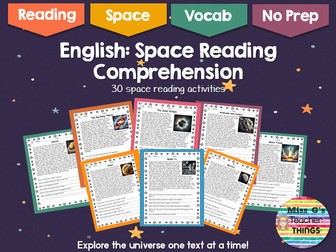 Space Reading Comprehensions - Planets ISS Atronauts Stars Galaxies Meteors Sun