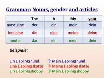 Lieblingssachen and the use of mein/meine/dein/deine - German.