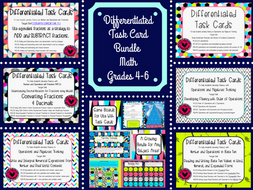 Differentiated Task Card Bundle for 4th, 5th or 6th Grade Math