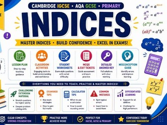 Laws of Indices Masterclass | Full Lesson Bundle & Worksheets | IGCSE 0580 AQA GCSE Maths