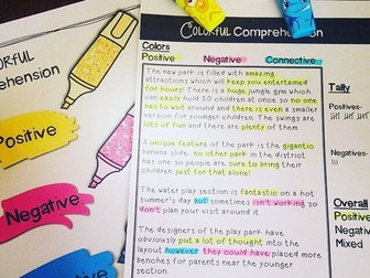 Colorful Comprehension Strategy US friendly: Opinion Texts