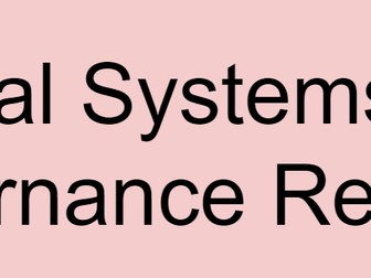 Global Systems + Governance Revision Powerpoint AQA A Level Geography