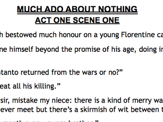 Much Ado About Nothing - Key Quotes
