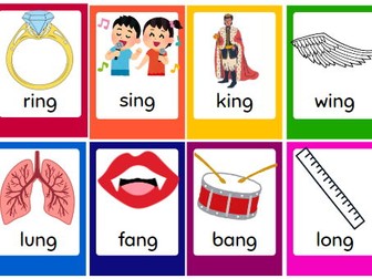 ng sound phonics flashcards