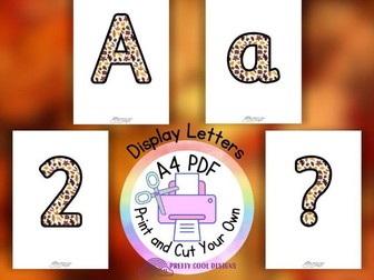 Autumn Themed Bulletin Board Letters, Numbers, Punctuation and Maths Symbols