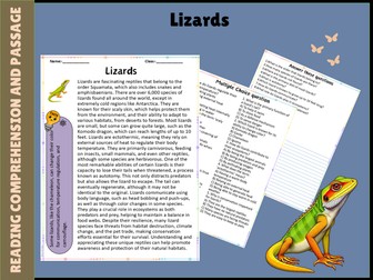 Engaging Passage and Questions About Fascinating Lizards