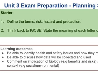 Edexcel IAL Unit 3 Preparation Lesson 3