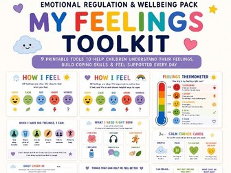 Emotional Regulation Toolkit for Kids | Feelings Worksheets |