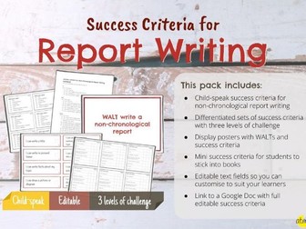 Success Criteria for Report Writing