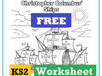 Free Christopher Columbus Worksheet KS2 | Explorers Colouring Sheet