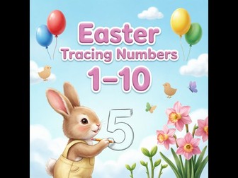 Easter Tracing Numbers 1–10 | 50-Page PDF Printable Worksheets for Kids