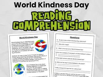 World Kindness Day Reading Comprehension for KS2 | Guided Reading Task