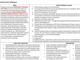 English Legal System 1 Page Summary Pack