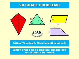 Area of 2D Shapes-Critical thinking Activity-Math Challenge 3