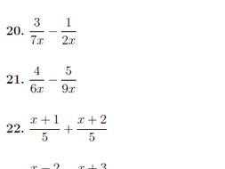 Adding and subtracting algebraic fractions (easy) worksheet (with solutions)