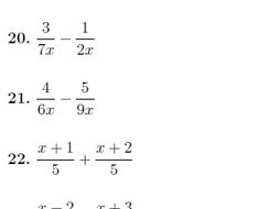 Adding and subtracting algebraic fractions (easy) worksheet (with ...