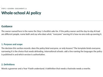 School AI Policy Pack: 7 documents