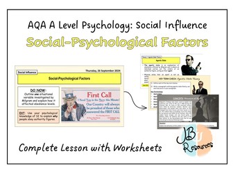 AQA A-Level Psychology - SOCIAL-PSYCHOLOGICAL FACTORS [Social Influence Topic]