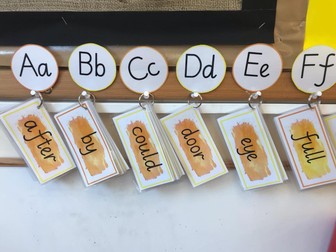 Year 1 and 2 common exception word flashcards and display alphabet