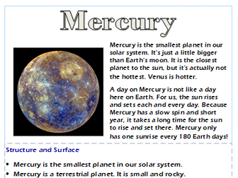 Planets factsheets