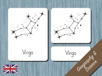 Montessori 3-Part Cards: Constellations of the Southern Hemisphere