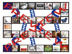 Houses, Rooms and Furniture Chutes and Ladders Board Game