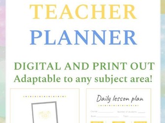 Teacher Planner - Digital and Print out (Full Version)