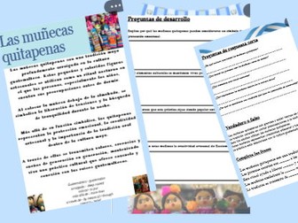 Las muñeca quitapenas Spanish worksheet KS4/GCSE H AS /Guatemala PDF