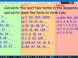To generate a sequence from a term to term rule | Teaching Resources