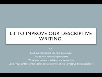 Slow writing - Improving descriptive writing
