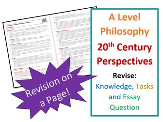 A Level Philosophy: 20th Century Perspectives on Religious Language - Revision Sheet
