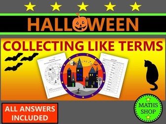 Halloween Maths Simplifying Expressions Algebra
