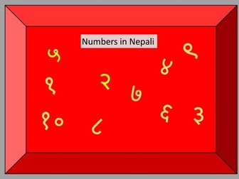 Bilingual Powerpoint presentation on Numbers in Hindi/Nepali/English 1-10