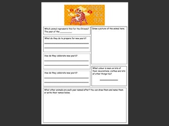 Chinese new year fact file template
