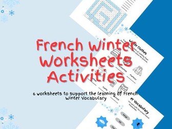French Winter Worksheets Activity