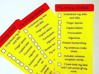 Writing checklist pencils