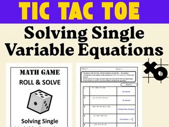 Algebra Dice Math Game – Solving Single Variable Equations | Roll and solve