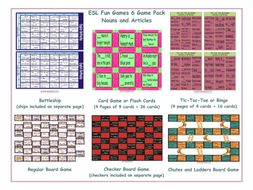 Nouns and Articles 6 Board Game Bundle