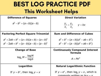 Logarithm Worksheets with Answers | Laws of Logarithms Practice + Exam Questions