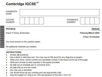 IGCSE Physics Previous year paper solved