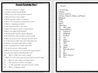 KS2 General Knowledge Quiz
