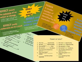 Affect, Effect; Fewer, Less Usage