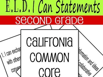 EDL I CAN Statements Second Grade California Common Core Standards