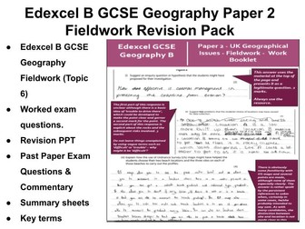 Edexcel B GCSE Geography Paper 2  Fieldwork Revision Pack