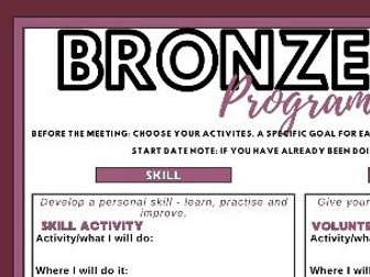 DofE Bronze Award | Section Planning Worksheet | eDofE Student Planner