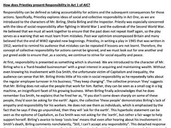 An Inspector Calls Responsibility in Act One essay