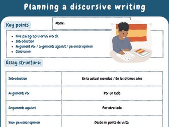 Advanced Higher AH Spanish Discursive Writing phrases