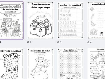 NAVIDAD 14 page puzzle book Spanish KS1
