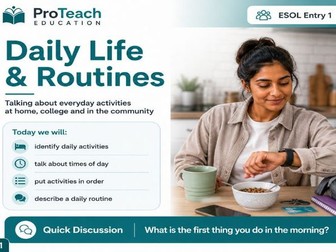 ESOL Entry 1 Daily Routines Lesson