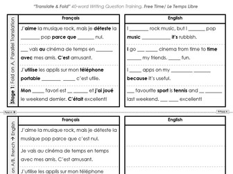 "Translate and Fold" MFL Worksheet Template